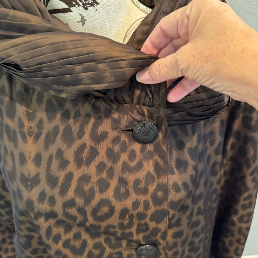 Animal Print All Weather Trench Coat Size XL - Picture 6 of 11